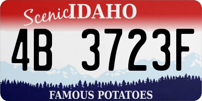 ID license plate 4B3723F