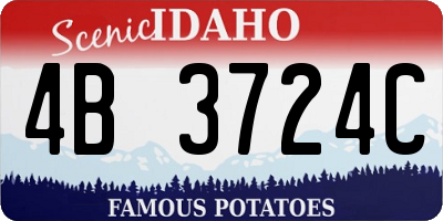 ID license plate 4B3724C