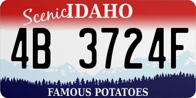 ID license plate 4B3724F