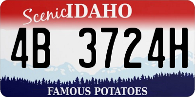 ID license plate 4B3724H