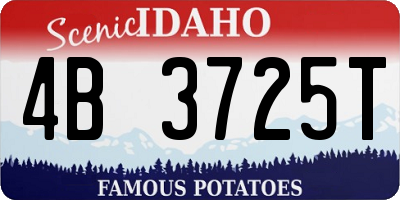 ID license plate 4B3725T