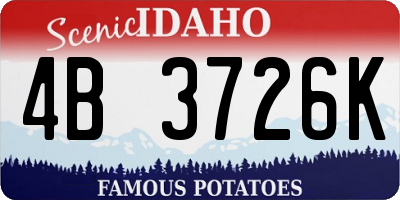 ID license plate 4B3726K