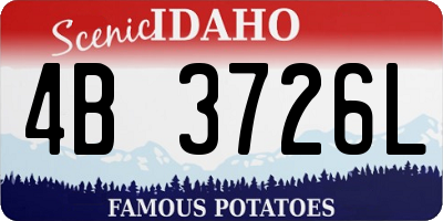 ID license plate 4B3726L