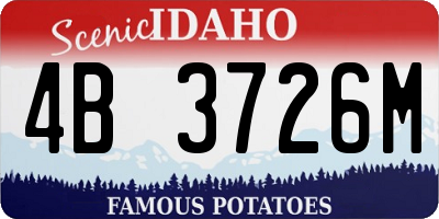 ID license plate 4B3726M