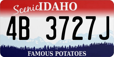 ID license plate 4B3727J