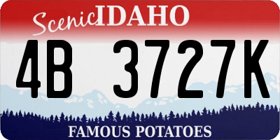 ID license plate 4B3727K