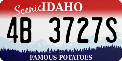 ID license plate 4B3727S