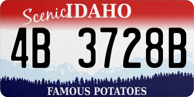 ID license plate 4B3728B