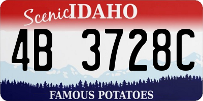 ID license plate 4B3728C