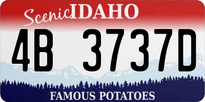 ID license plate 4B3737D
