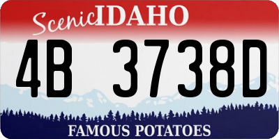 ID license plate 4B3738D