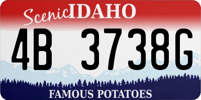 ID license plate 4B3738G