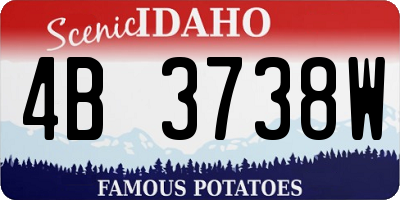 ID license plate 4B3738W