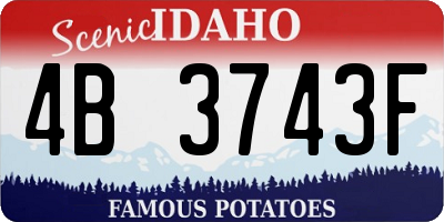 ID license plate 4B3743F