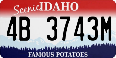 ID license plate 4B3743M
