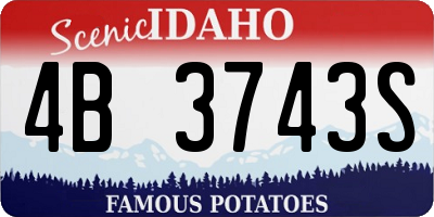 ID license plate 4B3743S