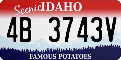 ID license plate 4B3743V
