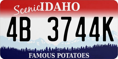 ID license plate 4B3744K