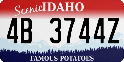 ID license plate 4B3744Z
