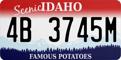 ID license plate 4B3745M