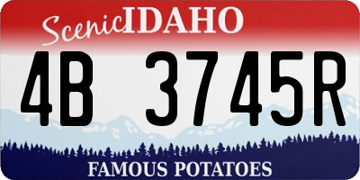 ID license plate 4B3745R