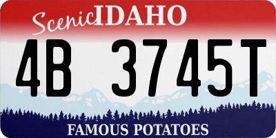 ID license plate 4B3745T