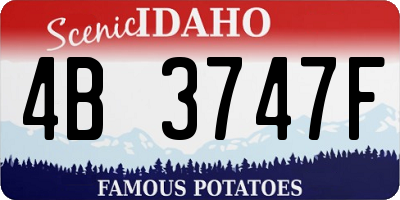 ID license plate 4B3747F