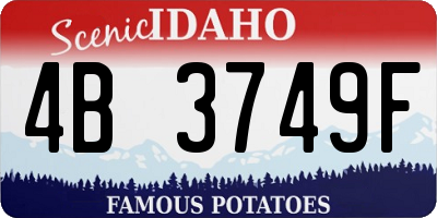 ID license plate 4B3749F