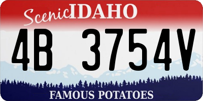 ID license plate 4B3754V