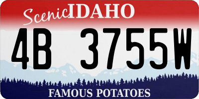 ID license plate 4B3755W