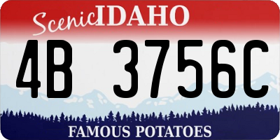 ID license plate 4B3756C