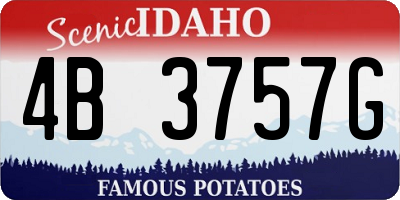ID license plate 4B3757G