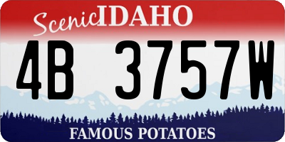 ID license plate 4B3757W