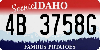 ID license plate 4B3758G