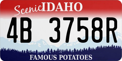 ID license plate 4B3758R