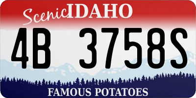 ID license plate 4B3758S