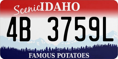 ID license plate 4B3759L