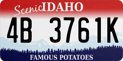 ID license plate 4B3761K