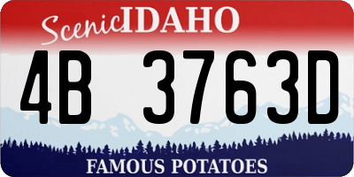 ID license plate 4B3763D