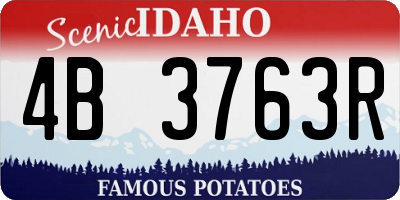 ID license plate 4B3763R