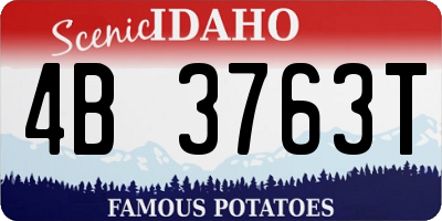 ID license plate 4B3763T