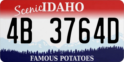 ID license plate 4B3764D