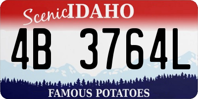 ID license plate 4B3764L