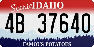 ID license plate 4B3764O