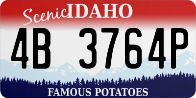 ID license plate 4B3764P