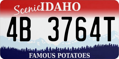 ID license plate 4B3764T