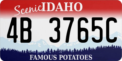 ID license plate 4B3765C