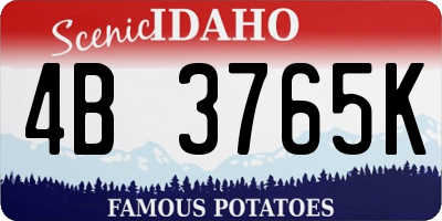 ID license plate 4B3765K