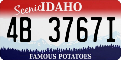 ID license plate 4B3767I