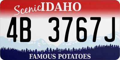 ID license plate 4B3767J